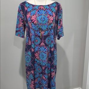 Tori Richard Adorable Blue and Pink Dress